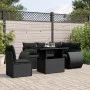 Set de sofás de jardín 6 piezas y cojines ratán sintético negro de vidaXL, Conjuntos de jardín - Ref: Foro24-3268535, Precio:...