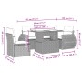 6-piece garden sofa set and black synthetic rattan cushions by vidaXL, Garden sets - Ref: Foro24-3268535, Price: 447,41 €, Di...
