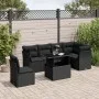7-teiliges Gartensofa-Set mit schwarzen synthetischen Rattankissen von vidaXL, Gartensets - Ref: Foro24-3266615, Preis: 505,1...