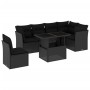 7-teiliges Gartensofa-Set mit schwarzen synthetischen Rattankissen von vidaXL, Gartensets - Ref: Foro24-3266615, Preis: 484,1...