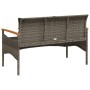 Banco de jardín con cojines ratán sintético gris 116x62,5x74 cm de vidaXL, Bancos de jardín - Ref: Foro24-368402, Precio: 142...