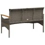 Garden bench with gray synthetic rattan cushions 116x62.5x74 cm by vidaXL, garden benches - Ref: Foro24-368402, Price: 153,39...