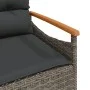 Garden bench with gray synthetic rattan cushions 116x62.5x74 cm by vidaXL, garden benches - Ref: Foro24-368402, Price: 153,39...