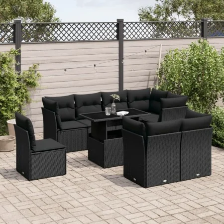 8-piece garden sofa set and black synthetic rattan cushions by vidaXL, Garden sets - Ref: Foro24-3266725, Price: 647,59 €, Di...