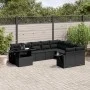 Garden sofa set 10 pieces with black synthetic rattan cushions by vidaXL, Garden sets - Ref: Foro24-3268135, Price: 685,20 €,...