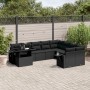 Set de sofás de jardín 10 pzas cojines ratán sintético negro de vidaXL, Conjuntos de jardín - Ref: Foro24-3268135, Precio: 67...