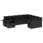 Set de sofás de jardín 10 pzas cojines ratán sintético negro de vidaXL, Conjuntos de jardín - Ref: Foro24-3268135, Precio: 67...