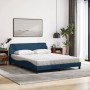 Cama con colchón de tela azul 160x200 cm de vidaXL, Camas y somieres - Ref: Foro24-3208430, Precio: 384,44 €, Descuento: %