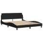Cama con colchón de tela negro 160x200 cm de vidaXL, Camas y somieres - Ref: Foro24-3208426, Precio: 402,42 €, Descuento: %