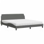 Cama con colchón de tela gris oscuro 180x200 cm de vidaXL, Camas y somieres - Ref: Foro24-3208445, Precio: 405,43 €
