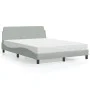 Bed with light gray velvet mattress 140x200 cm by vidaXL, Beds and slatted bases - Ref: Foro24-3208411, Price: 339,10 €, Disc...