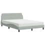 Bett mit hellgrauer Samtmatratze 140x200 cm von vidaXL, Betten und Lattenroste - Ref: Foro24-3208411, Preis: 344,50 €, Rabatt: %