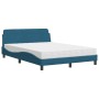 Bed with blue velvet mattress 140x190 cm by vidaXL, Beds and slatted bases - Ref: Foro24-3208395, Price: 351,08 €, Discount: %