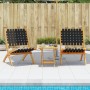 Folding garden chairs with table 2 pcs black solid wood by vidaXL, Garden chairs - Ref: Foro24-3214219, Price: 146,45 €, Disc...