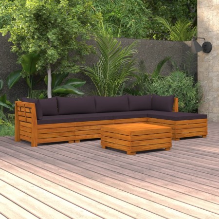 Garden furniture 6 pieces with cushions solid acacia wood by vidaXL, Garden sets - Ref: Foro24-3087311, Price: 875,10 €, Disc...