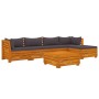 Garden furniture 6 pieces with cushions solid acacia wood by vidaXL, Garden sets - Ref: Foro24-3087311, Price: 875,10 €, Disc...