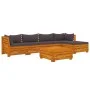 Muebles de jardín 6 piezas con cojines madera maciza de acacia de vidaXL, Conjuntos de jardín - Ref: Foro24-3087311, Precio: ...