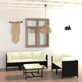 6-piece garden furniture set and black synthetic rattan cushions by vidaXL, Garden sets - Ref: Foro24-3059786, Price: 428,11 ...