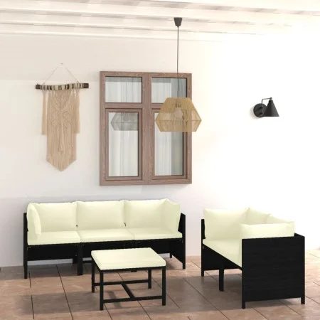 6-piece garden furniture set and black synthetic rattan cushions by vidaXL, Garden sets - Ref: Foro24-3059786, Price: 428,11 ...