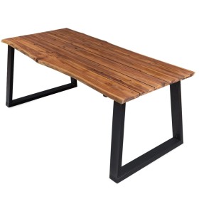 Mesa de comedor madera maciza de acacia 170x90x75 cm