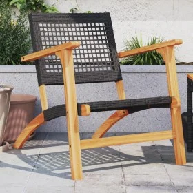 Garden chairs 2 pcs acacia wood and black synthetic rattan by vidaXL, Garden sets - Ref: Foro24-365868, Price: 138,73 €, Disc...