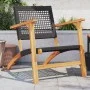 Gartenstühle 2 Stück Akazienholz und schwarzes synthetisches Rattan von vidaXL, Gartensets - Ref: Foro24-365868, Preis: 138,7...