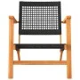 Gartenstühle 2 Stück Akazienholz und schwarzes synthetisches Rattan von vidaXL, Gartensets - Ref: Foro24-365868, Preis: 138,7...