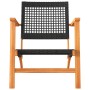 Gartenstühle 2 Stück Akazienholz und schwarzes synthetisches Rattan von vidaXL, Gartensets - Ref: Foro24-365868, Preis: 135,8...