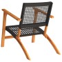 Gartenstühle 2 Stück Akazienholz und schwarzes synthetisches Rattan von vidaXL, Gartensets - Ref: Foro24-365868, Preis: 135,8...
