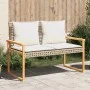 Banco de jardín con cojín beige mezcla ratán sintético acacia de vidaXL, Bancos de jardín - Ref: Foro24-365863, Precio: 106,3...