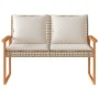 Garden bench with beige cushion mix synthetic rattan acacia by vidaXL, garden benches - Ref: Foro24-365863, Price: 102,47 €, ...