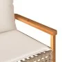 Banco de jardín con cojín beige mezcla ratán sintético acacia de vidaXL, Bancos de jardín - Ref: Foro24-365863, Precio: 106,3...