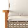 Gartenbank mit beigem Kissenmix aus synthetischer Rattan-Akazie von vidaXL, Gartenbänke - Ref: Foro24-365863, Preis: 102,47 €...