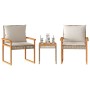 Tisch und Stühle mit Kissen 3 Stück PE Rattan Akazie Beige Mix von vidaXL, Gartensets - Ref: Foro24-365861, Preis: 145,35 €, ...