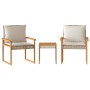 Tisch und Stühle mit Kissen 3 Stück PE Rattan Akazie Beige Mix von vidaXL, Gartensets - Ref: Foro24-365861, Preis: 145,35 €, ...