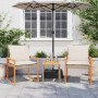 Tisch und Stühle mit Kissen 3 Stück PE Rattan Akazie Beige Mix von vidaXL, Gartensets - Ref: Foro24-365861, Preis: 145,35 €, ...