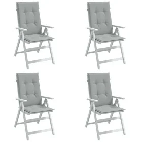 High back chair cushions 4 pcs light gray melange fabric by vidaXL, Cushions for chairs and sofas - Ref: Foro24-4002413, Pric...