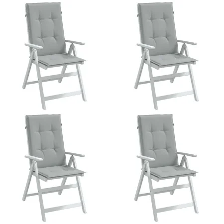 High back chair cushions 4 pcs light gray melange fabric by vidaXL, Cushions for chairs and sofas - Ref: Foro24-4002413, Pric...