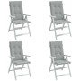High back chair cushions 4 pcs light gray melange fabric by vidaXL, Cushions for chairs and sofas - Ref: Foro24-4002413, Pric...