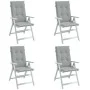 Kissen für Hochlehner, 4 Stück, hellgrau melierter Stoff von vidaXL, Kissen für Stühle und Sofas - Ref: Foro24-4002413, Preis...