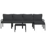 Gartenmöbel-Set 6-teilig aus Stahl mit grauen Kissen von vidaXL, Gartensets - Ref: Foro24-3187951, Preis: 508,81 €, Rabatt: %