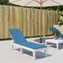 Cushion for lounger blue melange fabric (75+105)x50x3 cm by vidaXL, Cushions for chairs and sofas - Ref: Foro24-4002491, Pric...