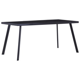 Mesa de comedor de vidrio templado negro 180x90x75 cm