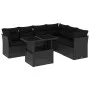 7-teiliges Gartensofa-Set mit schwarzen synthetischen Rattankissen von vidaXL, Gartensets - Ref: Foro24-3266605, Preis: 505,1...
