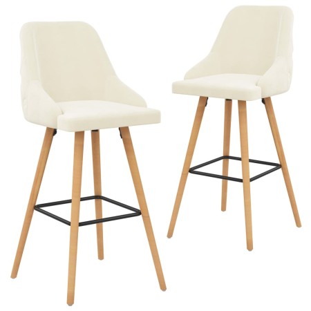 Küchenhocker 2 Einheiten cremefarbener Samt von vidaXL, Küchenhocker - Ref: Foro24-289556, Preis: 191,00 €, Rabatt: %