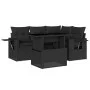 5-teiliges Gartenmöbel-Set und schwarze synthetische Rattankissen von vidaXL, Gartensets - Ref: Foro24-3267875, Preis: 406,41...