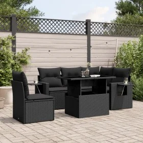 6-piece garden sofa set and black synthetic rattan cushions by vidaXL, Garden sets - Ref: Foro24-3267905, Price: 461,83 €, Di...