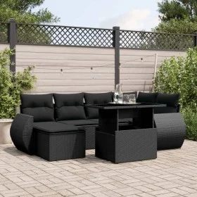 7-piece garden sofa set with black synthetic rattan cushions by vidaXL, Garden sets - Ref: Foro24-3268675, Price: 516,74 €, D...