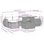 7-teiliges Gartensofa-Set mit schwarzen synthetischen Rattankissen von vidaXL, Gartensets - Ref: Foro24-3268675, Preis: 516,8...