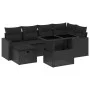 7-piece garden sofa set with black synthetic rattan cushions by vidaXL, Garden sets - Ref: Foro24-3274815, Price: 499,17 €, D...